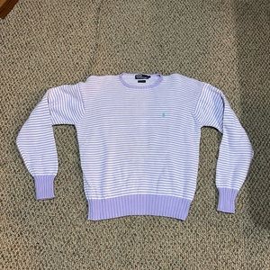Polo by Ralph Lauren Purple and White Striped Sweater